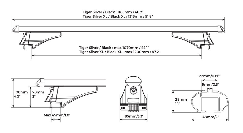 Menabo TIGER Roof Rack  with rails